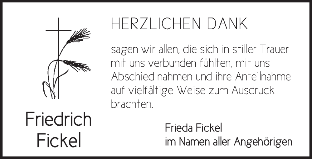  Traueranzeige für Friedrich Fickel vom 21.10.2025 aus Dinkelsbühl/ Feuchtwangen