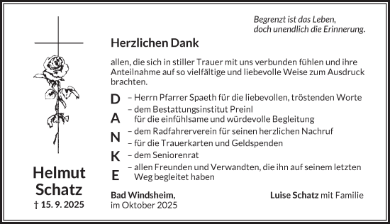Traueranzeige von Helmut Schatz von Neustadt/ Scheinfeld/ Uffenheim