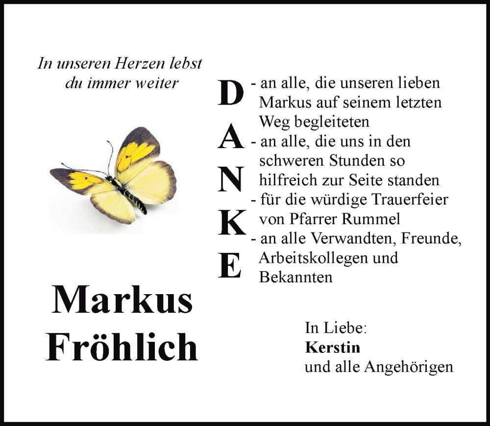  Traueranzeige für Markus Fröhlich vom 07.10.2025 aus Dinkelsbühl/ Feuchtwangen