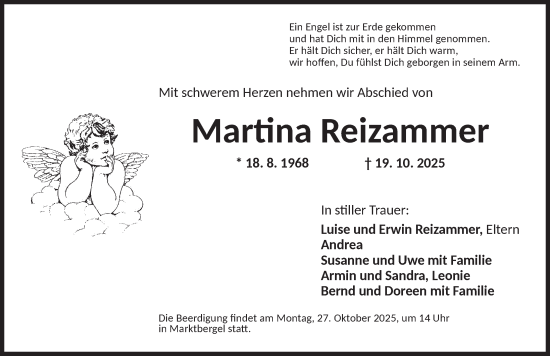 Traueranzeige von Martina Reizammer von Neustadt/ Scheinfeld/ Uffenheim