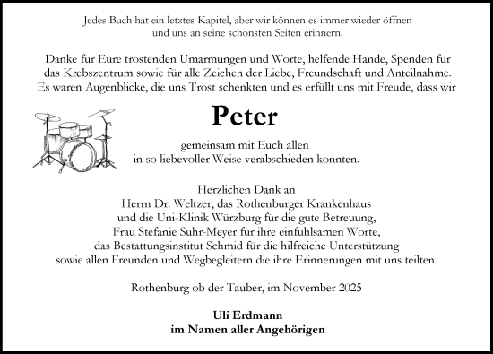 Traueranzeige von Peter  von Rothenburg