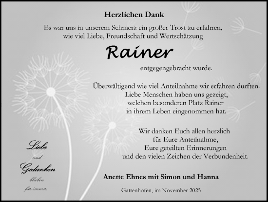 Traueranzeige von Rainer  von Rothenburg