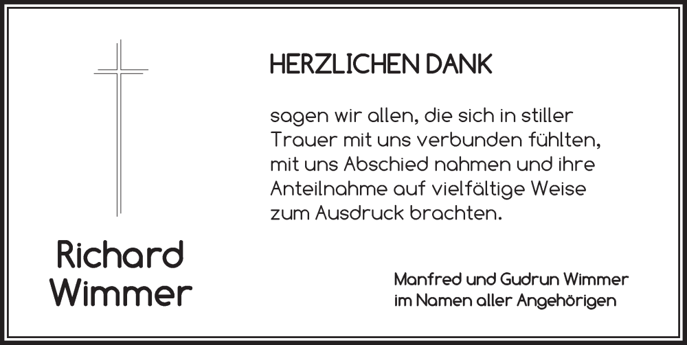  Traueranzeige für Richard Wimmer vom 05.11.2025 aus Ansbach