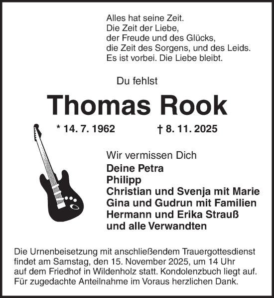 Traueranzeige von Thomas Rook von Dinkelsbühl/ Feuchtwangen