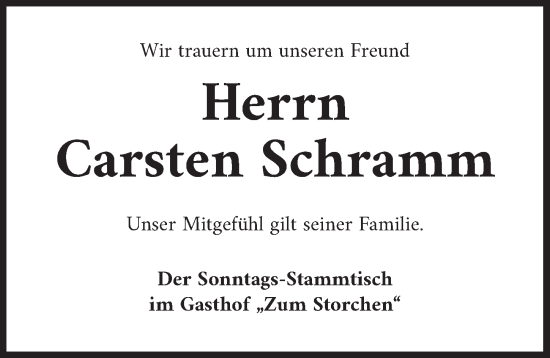Traueranzeige von Carsten Schramm von Neustadt/ Scheinfeld/ Uffenheim