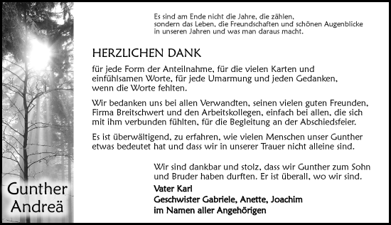 Traueranzeige von Gunther  von Ansbach