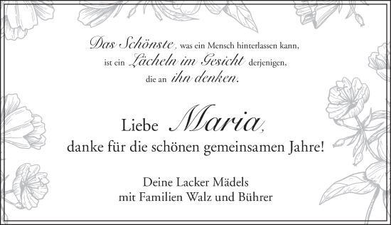 Traueranzeige von Maria Haida von Dinkelsbühl/ Feuchtwangen