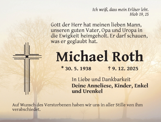 Traueranzeige von Michael Roth von Ansbach