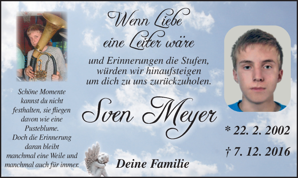  Traueranzeige für Sven Meyer vom 06.12.2025 aus Ansbach