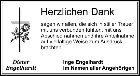 Traueranzeige von Dieter Engelhardt von Dinkelsbühl/ Feuchtwangen