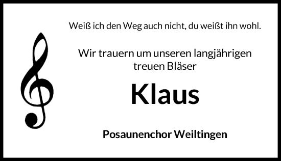 Traueranzeige von Klaus Menhorn von Dinkelsbühl/ Feuchtwangen