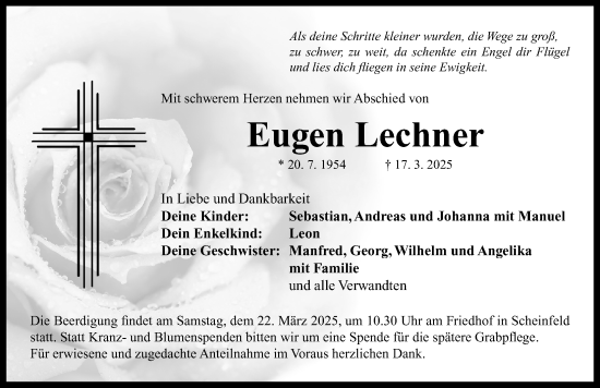 Traueranzeige von Eugen Lechner von Neustadt/ Scheinfeld/ Uffenheim
