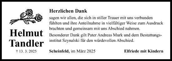 Traueranzeige von Helmut Tandler von Neustadt/ Scheinfeld/ Uffenheim