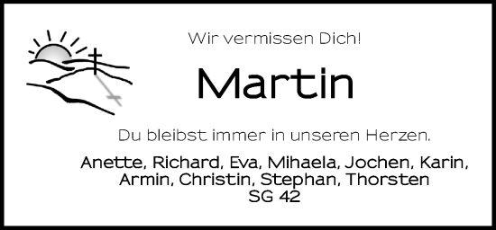 Traueranzeige von Martin  von Neustadt/ Scheinfeld/ Uffenheim