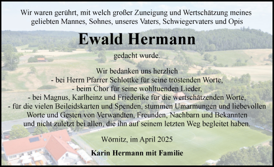 Traueranzeige von Ewald Hermann von Rothenburg