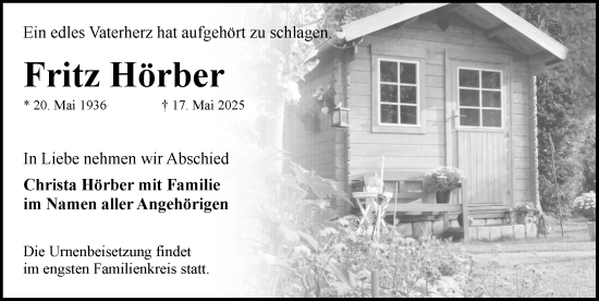 Traueranzeige von Fritz Hörber von Rothenburg