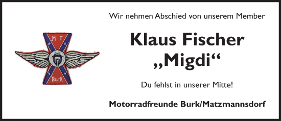 Traueranzeige von Klaus Fischer von Dinkelsbühl/ Feuchtwangen