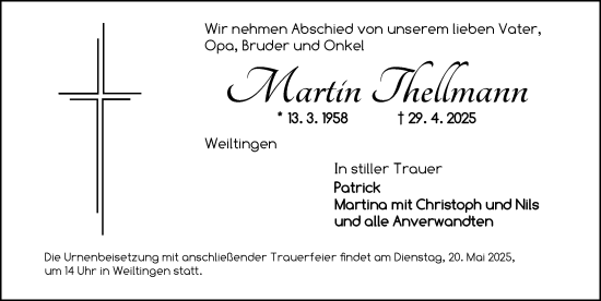 Traueranzeige von Martin Thellmann von Dinkelsbühl/ Feuchtwangen