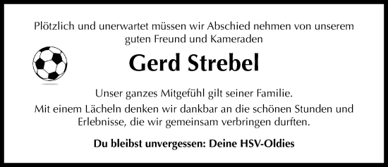 Traueranzeige von Gerd Strebel von Neustadt/ Scheinfeld/ Uffenheim