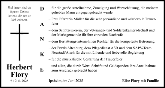 Traueranzeige von Herbert Flory von Neustadt/ Scheinfeld/ Uffenheim