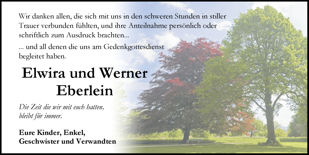  Traueranzeige für Werner Eberlein vom 28.06.2025 aus Rothenburg