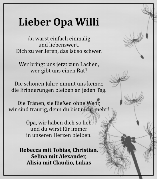 Traueranzeige von Willi Krug von Ansbach