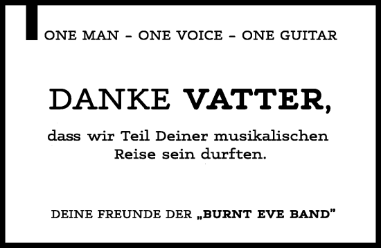 Traueranzeige von Dieter Vatter von Neustadt/ Scheinfeld/ Uffenheim