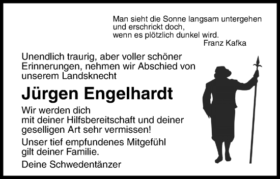 Traueranzeige von Jürgen Engelhardt von Dinkelsbühl/ Feuchtwangen