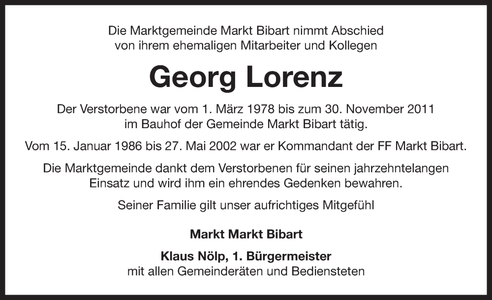  Traueranzeige für Georg Lorenz vom 16.08.2025 aus Neustadt/ Scheinfeld/ Uffenheim