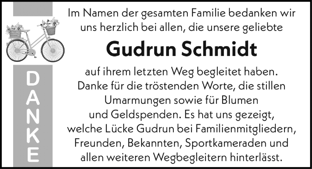  Traueranzeige für Gudrun Schmidt vom 09.08.2025 aus Dinkelsbühl/ Feuchtwangen