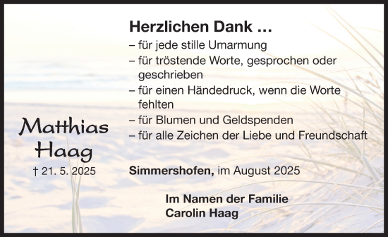 Traueranzeige von Matthias Haag von Neustadt/ Scheinfeld/ Uffenheim