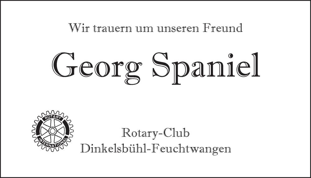  Traueranzeige für Georg Spaniel vom 30.09.2025 aus GE