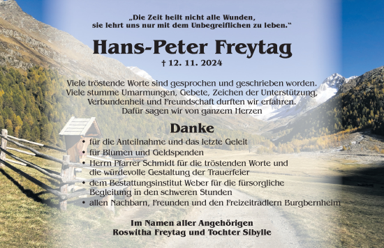 Traueranzeige von Hans-Peter Freytag von Neustadt/ Scheinfeld/ Uffenheim