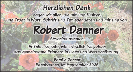 Traueranzeige von Robert Danner von Neustadt/ Scheinfeld/ Uffenheim