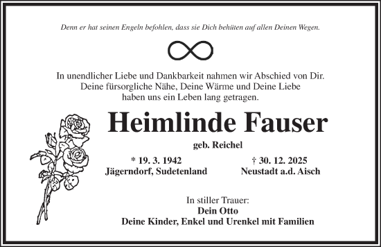 Traueranzeige von Heimlinde Fauser von Neustadt/ Scheinfeld/ Uffenheim