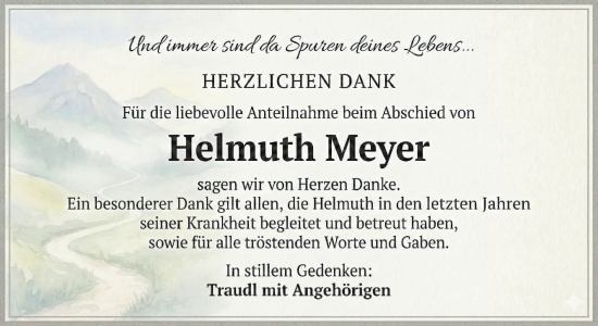Traueranzeige von Helmuth Meyer von Ansbach