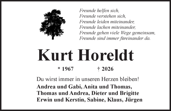 Traueranzeige von Kurt Horeldt von Dinkelsbühl/ Feuchtwangen
