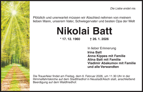 Traueranzeige von Nikolai Batt von GE