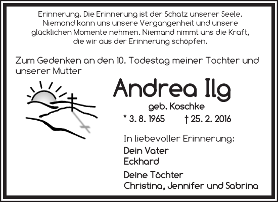 Traueranzeige von Andrea Ilg von Dinkelsbühl/ Feuchtwangen
