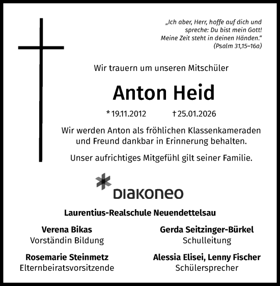 Traueranzeige von Anton Heid von GE