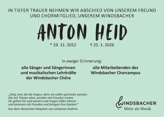 Traueranzeige von Anton Heid von Ansbach