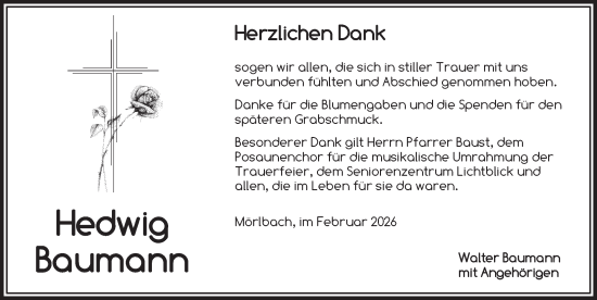 Traueranzeige von Hedwig Baumann von Neustadt/ Scheinfeld/ Uffenheim