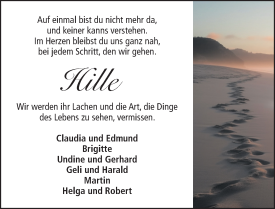 Traueranzeige von Hiltrud Kuhn von Ansbach