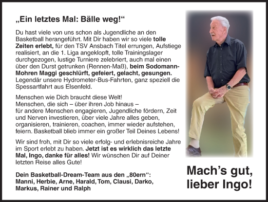 Traueranzeige von Ingo  von Ansbach