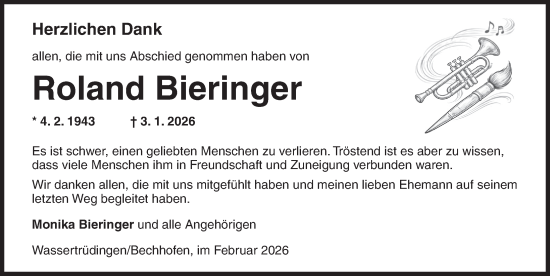 Traueranzeige von Roland Bieringer von Dinkelsbühl/ Feuchtwangen