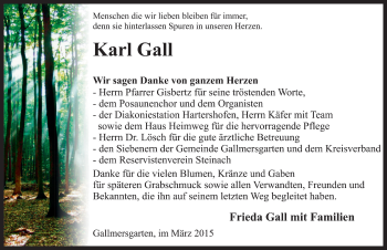 Traueranzeige von Karl Gall von Gesamtausgabe