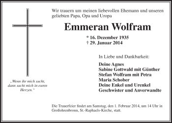 Traueranzeige von Emmeran Wolfram von Dinkelsbühl/ Feuchtwangen