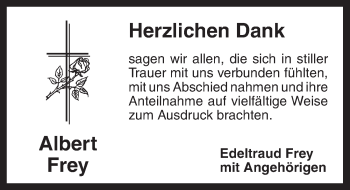 Traueranzeige von Albert Frey von Dinkelsbühl/ Feuchtwangen