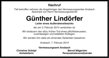 Traueranzeige von Günther Lindörfer von Gesamtausgabe