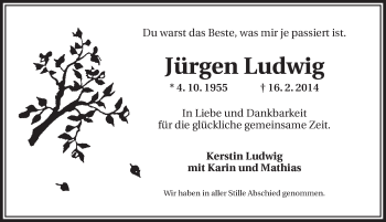 Traueranzeige von Jürgen Ludwig von Ansbach